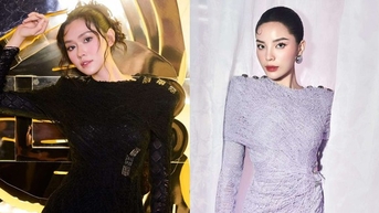 Kỳ Duyên, Tường San ‘lăng xê’ váy đan móc độc đáo của Huy Trần