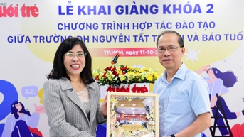 ពិធីបើកវគ្គទី២ នៃកម្មវិធីសហប្រតិបត្តិការបណ្តុះបណ្តាលរវាងកាសែត Tuoi Tre និងសាកលវិទ្យាល័យ Nguyen Tat Thanh