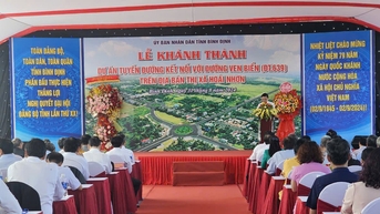 Binh Dinh សម្ពោធ​គម្រោង​ផ្លូវ​តភ្ជាប់​ទៅ​ផ្លូវ​ឆ្នេរ​ដែល​មាន​តម្លៃ​ជិត ៨០០​ពាន់​លាន​ដុង។