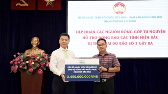 CÁN BỘ NHÂN VIÊN NOVAGROUP ĐÓNG GÓP 2,45 TỶ ĐỒNG ỦNG HỘ ĐỒNG BÀO KHẮC PHỤC HẬU QUẢ BÃO YAGI