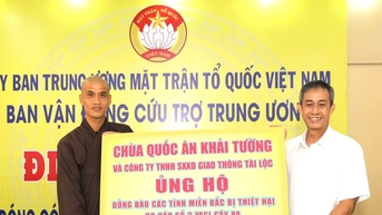 Ban Công tác phía Nam tiếp nhận hơn 2,5 tỷ đồng ủng hộ người dân bị thiên tai