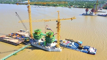 Cầu chính Dự án Rạch Miễu 2 vượt tiến độ 2 tháng