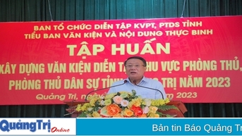Tập huấn xây dựng văn kiện diễn tập khu vực phòng thủ, phòng thủ dân sự tỉnh năm 2023