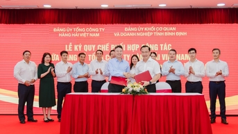 Ký kết Quy chế phối hợp công tác giữa Đảng ủy Tổng công ty Hàng hải Việt Nam với Đảng uỷ khối doanh nghiệp Thành phố Hồ Chí Minh và Đảng uỷ khối doanh nghiệp và cơ quan tỉnh Bình Định