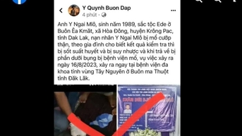 Thông tin bệnh nhân bị mổ lấy thận ở Đắk Lắk là sai sự thật