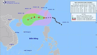 Bão Koinu đã đi vào Biển Đông, trở thành bão số 4 trong năm 2023