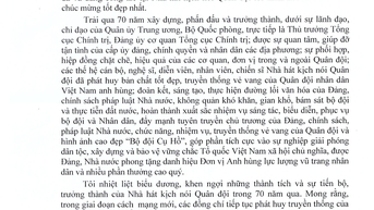 Thư của Đại tướng Phan Văn Giang chúc mừng 70 năm Ngày truyền thống Nhà hát kịch nói Quân đội