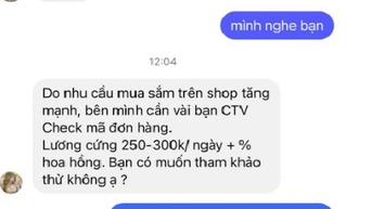 Một sinh viên bị lừa hơn 100 triệu đồng vì công việc 'check mã đơn' qua mạng