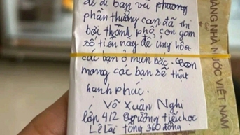 Dòng "sao kê" nguồn gốc tiền ủng hộ đồng bào vùng lũ của học sinh Đà Nẵng