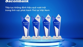 Sacombank nhận 9 giải thưởng từ các tổ chức thẻ