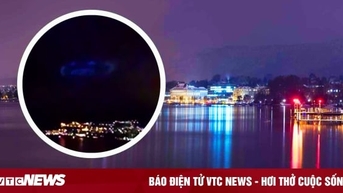 UFO hình đĩa khổng lồ lơ lửng trên hồ nổi tiếng Thụy Sĩ