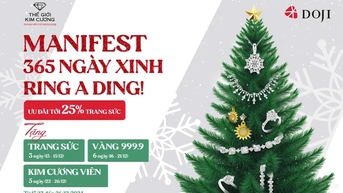 365 ngày xinh tươi với quà tặng trang sức DOJI và Thế Giới Kim Cương
