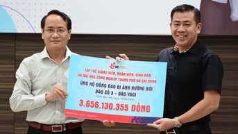 Trường đại học Công nghiệp TP.HCM góp hơn 3,6 tỉ đồng ủng hộ bà con bị bão lũ
