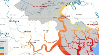 ការឈ្លានពានទឹកប្រៃ 'វាយប្រហារ' តំបន់មាត់ទន្លេ ទីក្រុងហូជីមិញ