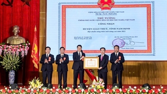 Huyện đầu tiên của tỉnh Nam Định đón nhận Bằng nông thôn mới nâng cao năm 2023
