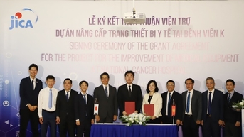 Lễ ký kết Thỏa thuận viện trợ dự án hỗ trợ kỹ thuật "Nâng cấp trang thiết bị y tế tại Bệnh viện K" do Chính phủ Nhật Bản viện trợ không hoàn lại