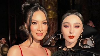 Kim Duyên đọ sắc cùng Phạm Băng Băng khi tham dự tuần lễ thời trang ở Pháp