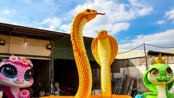 Chiêm ngưỡng linh vật rắn khổng lồ có giá 500 triệu đồng tại TPHCM