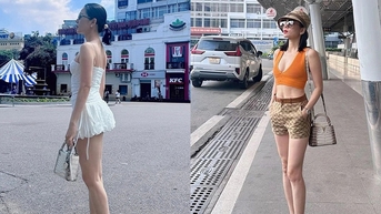 Mẫu dép hàng hiệu giúp Lệ Quyên thoải mái sau nhiều giờ đi giày cao gót