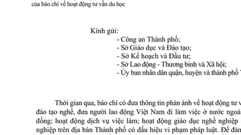 TP HCM yêu cầu xử lý nghiêm các hoạt động tư vấn du học, đào tạo nghề vi phạm pháp luật