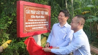 Báo Pháp luật Việt Nam tổ chức khánh thành cầu Rạch Dầu tại huyện Mỏ Cày Bắc, tỉnh Bến Tre
