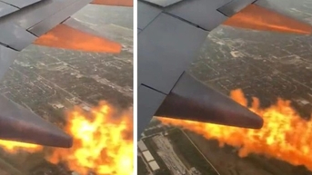 Hành khách kinh hoàng khi Boeing 737 cháy động cơ trên không