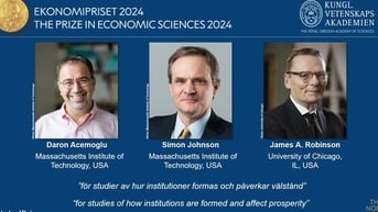 Nghiên cứu về 'sự thịnh vượng' đoạt giải Nobel Kinh tế 2024