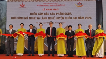 Hà Nội khai mạc Triển lãm các sản phẩm OCOP, thủ công mỹ nghệ và làng nghề huyện Quốc Oai