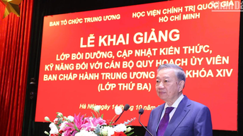 Khai giảng Lớp bồi dưỡng cán bộ quy hoạch Ủy viên Trung ương khóa XIV (lớp thứ 3)