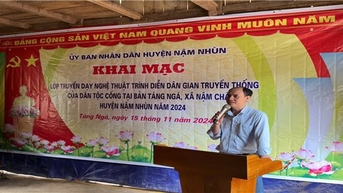 Nậm Nhùn (Lai Châu): Truyền dạy nghệ thuật trình diễn dân gian truyền thống của dân tộc Cống