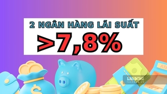 2 ngân hàng có lãi suất hơn 7,8% khi gửi tiết kiệm 12 tháng