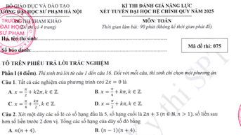 Trường ĐH Sư phạm Hà Nội công bố đề thi tham khảo SPT 2025