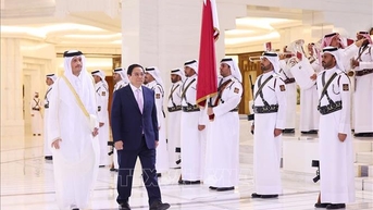 Lễ đón Thủ tướng Phạm Minh Chính thăm chính thức Nhà nước Qatar