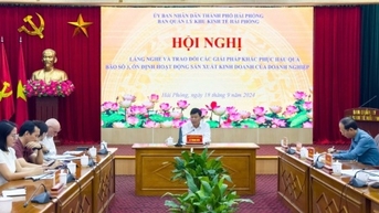 Hai Phong ពិភាក្សា​អំពី​ដំណោះស្រាយ​ដើម្បី​ជួយ​ដល់​អាជីវកម្ម​ក្នុង​ការ​រក្សា​ស្ថិរភាព​ផលិតកម្ម​បន្ទាប់​ពី​ព្យុះ​លេខ​៣