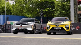 VinFast VF 7 và VF 9 nổi bật trong dàn xe sang tham dự hành trình siêu xe Gumball 3000