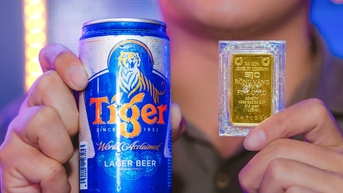 Mua bia Tiger trúng 1 lượng vàng, chia 5 cho anh em cọc chèo cùng hưởng