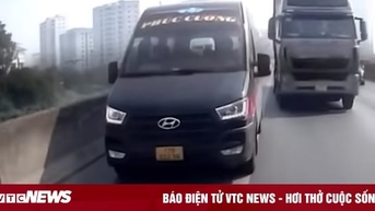 Đi vào làn khẩn cấp trên đường Vành đai 3, tài xế xe khách bị phạt 5 triệu đồng