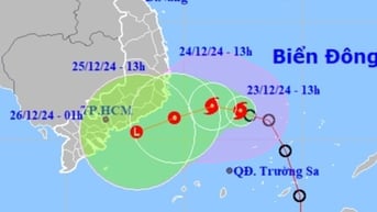 Bão số 10 hướng vào vùng biển Phú Yên đến Bà Rịa-Vũng Tàu
