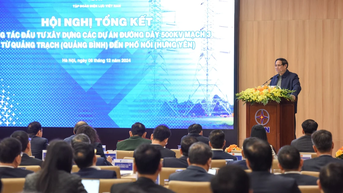 [Ảnh] Thủ tướng Phạm Minh Chính dự Hội nghị tổng kết Dự án đường dây 500kV mạch 3