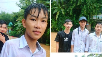 សិស្សវិទ្យាល័យមួយក្រុមក្លាហានហ៊ានភ្លៀងជួយសង្រ្គោះប្រជាពលរដ្ឋដែលលិចលង់។