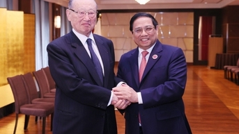 Thủ tướng Phạm Minh Chính tiếp Chủ tịch Hội đồng thúc đẩy Ngoại giao nhân dân Nhật Bản và Chủ tịch JICA