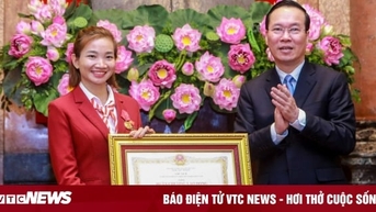 ង្វៀន ធីអាញ់ បានទទួលមេដាយការងារថ្នាក់ទីពីរ។