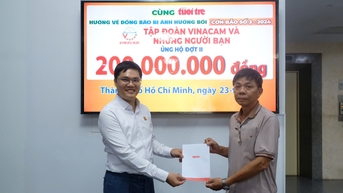 Vinacam góp thêm 200 triệu ủng hộ đồng bào bão lũ