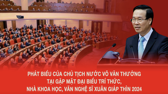 Phát biểu của Chủ tịch nước Võ Văn Thưởng tại gặp mặt đại biểu trí thức, nhà khoa học, văn nghệ sĩ Xuân Giáp Thìn 2024