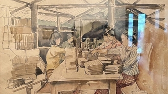 Hội họa kết nối tình dân Việt - Lào