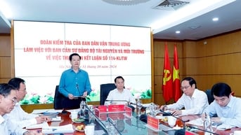 Đoàn khảo sát của Ban Dân vận Trung ương làm việc với Ban Cán sự Đảng Bộ Tài nguyên và Môi trường