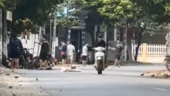 싸움 현장에서 총이 발견되었습니다.