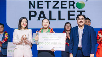 Sản phẩm pallet xơ dừa polimer NetZero Pallet của AirX Carbon đoạt giải Quán quân Startup Wheel 2024