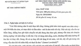 Đề thi học sinh giỏi quốc gia môn ngữ văn: Thiếu sự đột phá