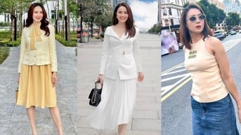 Hồng Diễm mặc chân váy đẹp ở tuổi ngoài 40